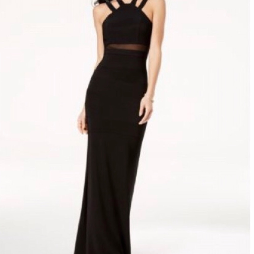 Emerald Sundae Black Illusion Gown long length